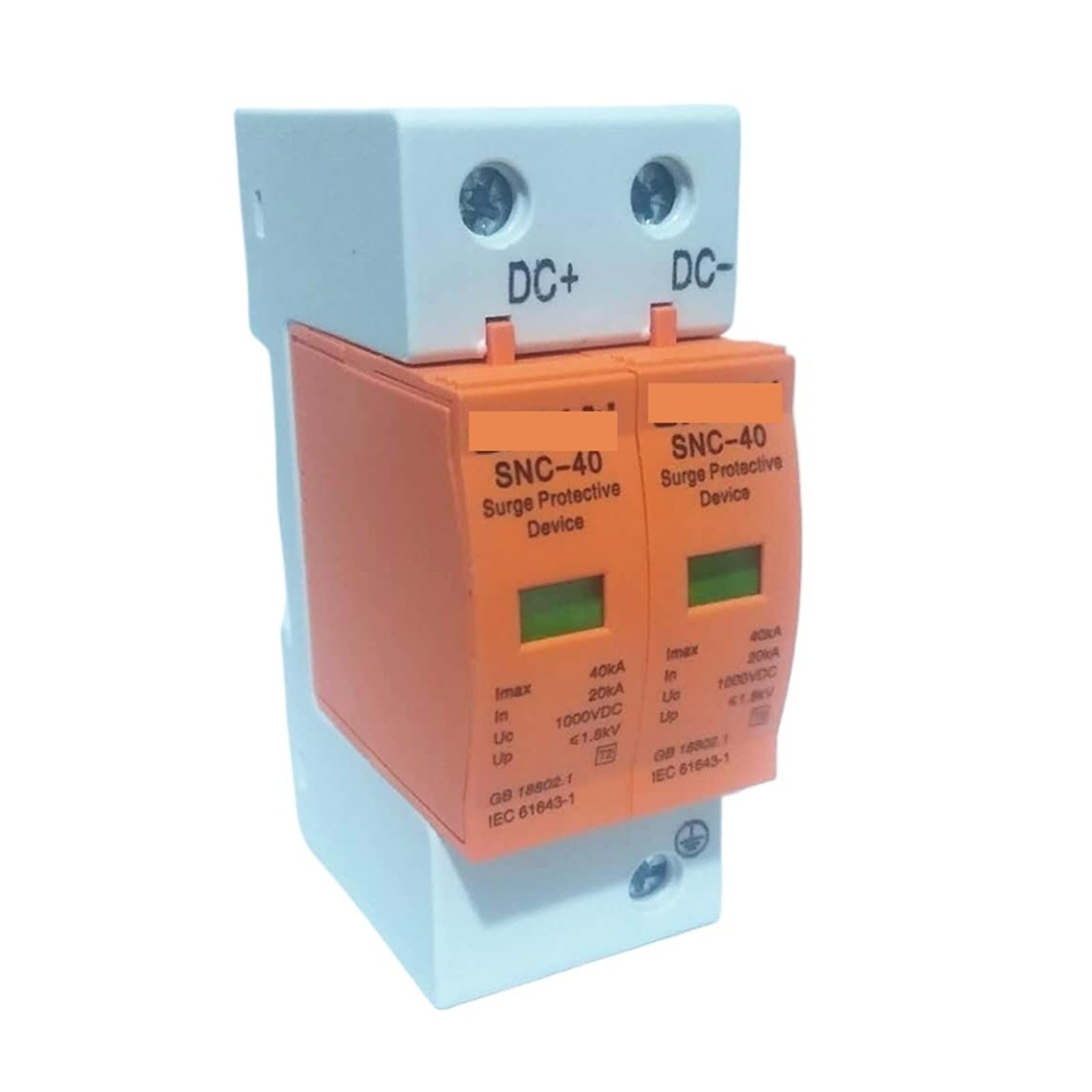Dispositivo di protezione contro le sovratensioni SPD DC 500V 800V 1000V 2P DC1000V 20KA 40KA Scaricatore a bassa tensione Casa din Rail 2 poli Protector (DC800V)