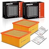 A-Premium 2-PC Engine Air Filter Compatible with Dodge Ram 2500/Ram 3500/Ram 4500/Ram 5500 07-10 &