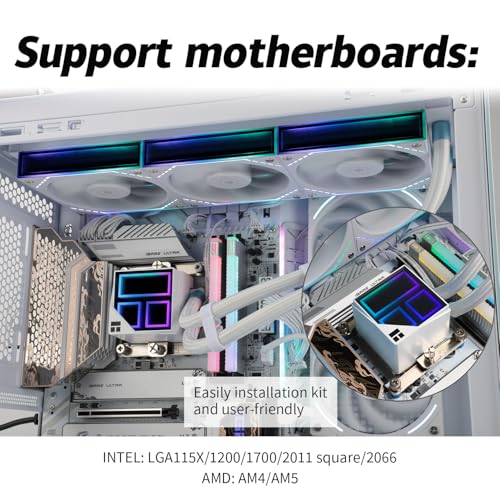 Image of Thermalrlght Frozen Infinity 360 White CPU Aio Cooler,TL-M12W*3 PWM Fans,Computer CPU Water Cooler,ARGB Infinity Mirror,360 CPU Liquid Cooling:LGA1851 /1700 /1150 /1151 /1200 /2011,PC Water Cooling