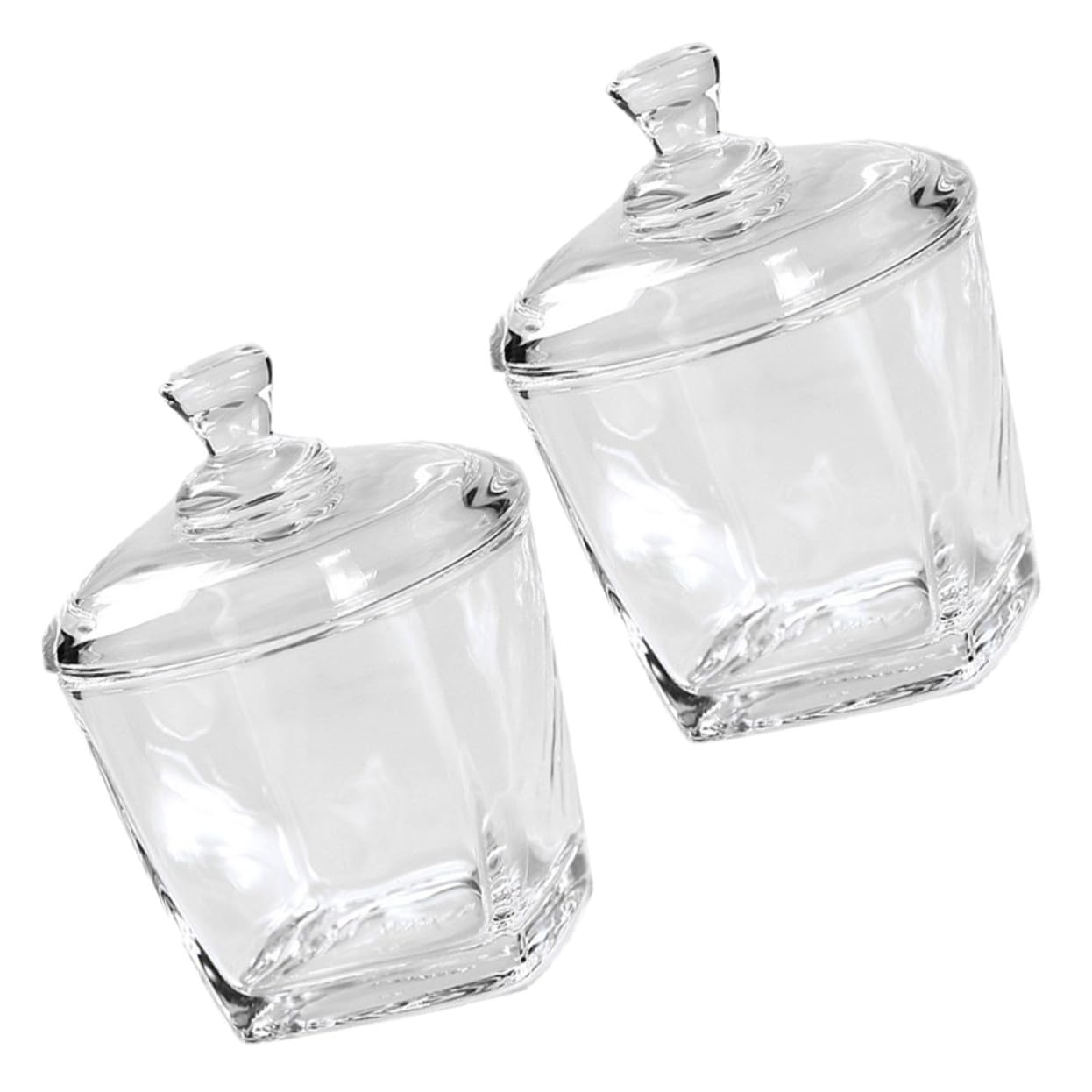 2stücke Glasbehälter mit Deckel Transparent für Aufbewahrung von Snacks und Trockenlebensmitteln Luftdicht und Spart Platz Praktisch für Küche und Zuhause