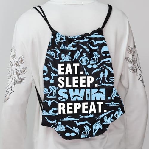 JYTAPP Swim Gift Swimming Backpack Swimmer Gifts Eat Sleep Swim Repeat Pool Beach Drawstring Backpack Bag Swimmer Lover Gift4