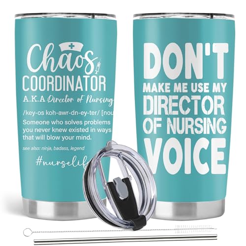 Absacie Director Of Nursing Gifts, Nurses Week Gifts, 20oz Stainless Steel Tumbler with Lid Straw