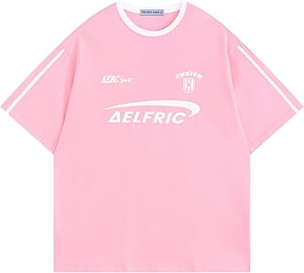 Aelfric Eden Graphic Tees Y2k Women Oversized T Shirts Striped Patchwork Crewneck Unisex Streetwear Tops
