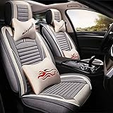 【5】 ASIENTO UNIVERSAL: Adecuado para la mayoría de los coches de cinco plazas, compatibles con las bolsas de aire y la construcción semi-cerrada, protege el asiento en su conjunto y evita el deslizamiento y el bolsillo trasero y la base de proporcionar espacio adicional.Muchos modelos compatibles se enumeran en la figura.