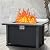 44 Inch Propane Fire Pit Table, 50000BTU Rectangle Fire Table with Cover & Rain Cover, Sturdy Steel and Iron Fence Surface, CSA Safety Certified, Companion for Your Garden