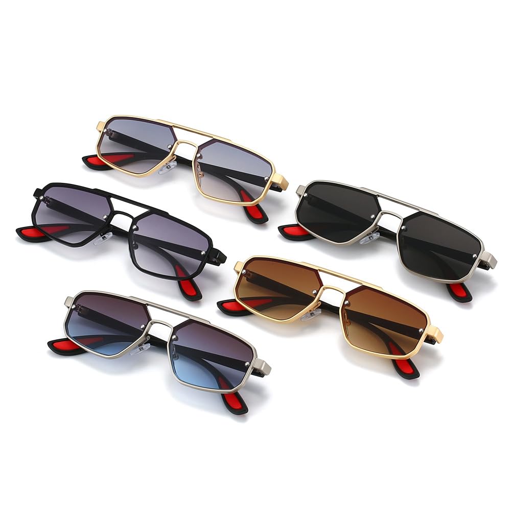 SAMDAKAL Retro Anti-Blue Light Sunglasses Men's and Women's Driving Sunglasses Fashion Sunglasses with Glasses Bag