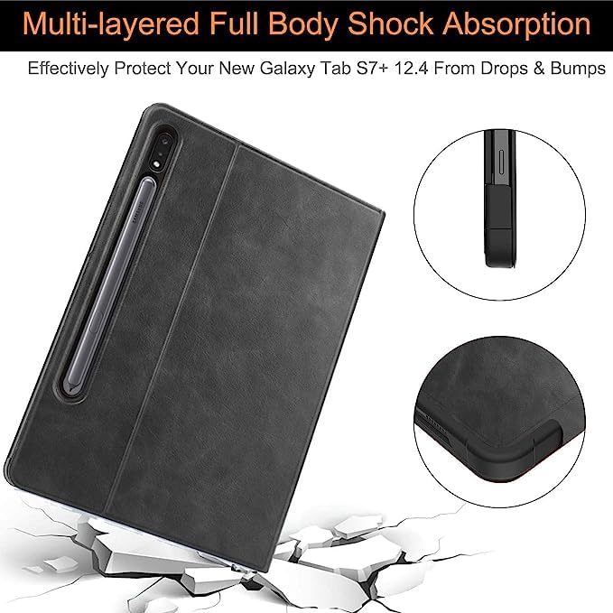 Image of WHITBULL Stylish PU Leather Flip Cover Compatible with Lenovo Tab P12 Pro (12.6 inch, TB-Q706F /TB-Q706Z) (Brown)