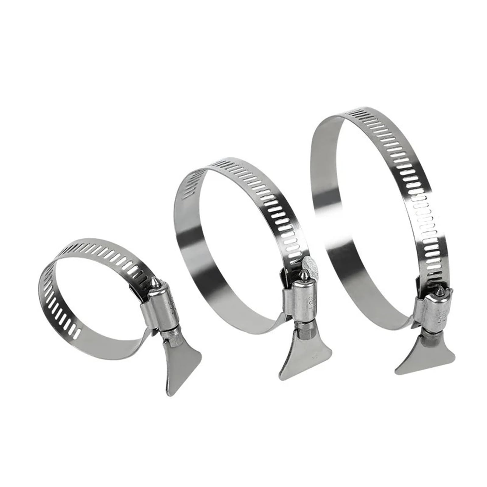 10 szt. 6-44 mm regulowany zacisk węża ze stali nierdzewnej z ręcznym uchwytem przekładni ślimakowej klips do rury napędu na wodę powietrze przewód paliwowy (46-70 mm 10 szt.)