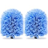 2 Pack Screw on Webster Cobweb Duster Head for Pole,Spider Web Remover Brush, Cobweb Duster Head Attachment,Fits Standard 3/4 inch Threaded Poles(Big, Blue)