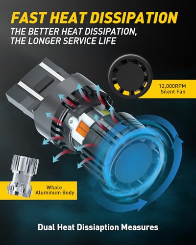 Image of AUXITO CANBUS 7443 7444NA Switchback LED Bulbs with Built-in Resistor Anti Hyper Flash 7443A 7444NAK T20 Dual Color Amber Turn Signal Lights and White DRL /Parking Lights, Pack of 2