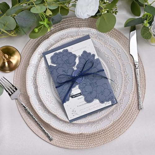Image of Double Face Navy Blue Satin Thin Ribbon 1 /8 inch X 50 Yards Polyester Navy Blue Ribbon for Gift Wrapping Very Suitable for Weddings Party Hair Bow Invitation Decorations and More