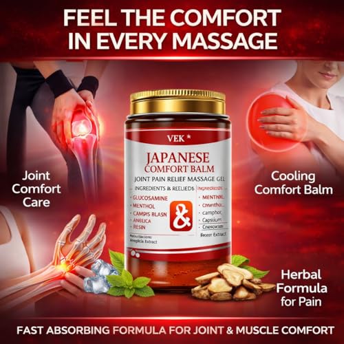 Image of Japanese Formula Soothing Massage Gel for Joint & Muscle Pain Relief - Arnica, Mugwort, Hyaluronic Acid - Back, Neck, Knee & Leg Massage Balm - 100% Herbal Fast Absorption Formula 100ml