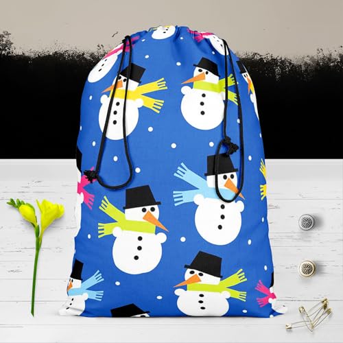 Image of ArtzFolio Snowman | Reusable Sack Bag | Bag for Gym, Storage, Vegetable & Travel