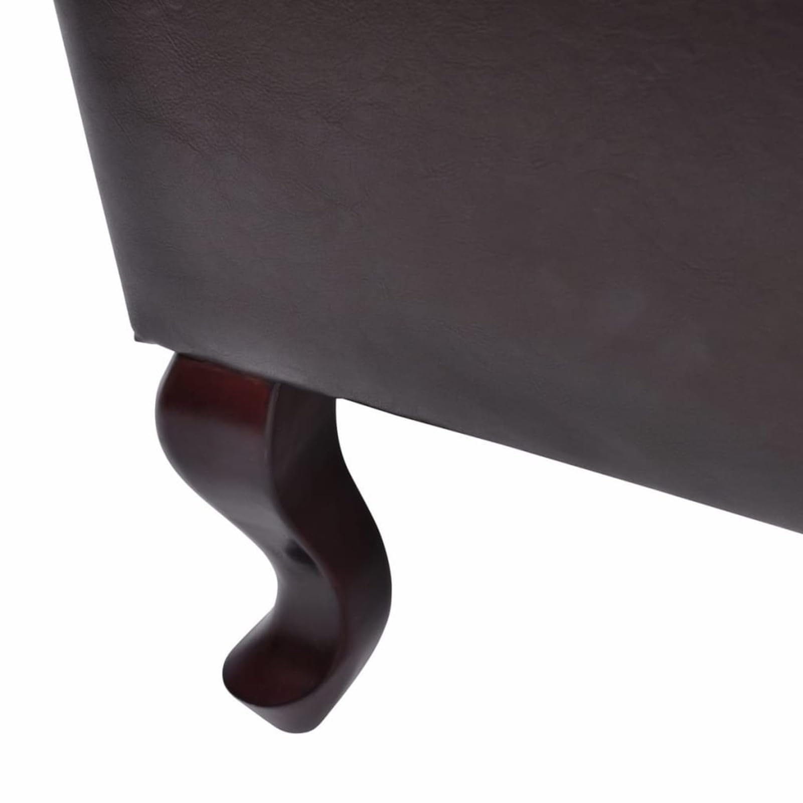 Antikbrauner Chesterfield-Sessel aus Kunstleder mit Holzbeinen - Komfortables Wohnzimmermöbel Loungesessel, Wohnmöbel 60784