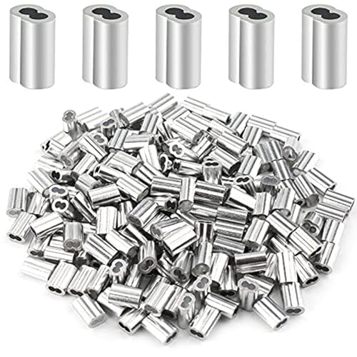 200pcs/set Aluminium Crimp Sleeve For 1.5 Wire Rope & Cable Secure Fastening Solution For Construction Projects Durable 200pcs Durable Aluminium Crimp Sleeve For 1.5 Wire Rope & Cable Reliable Durable