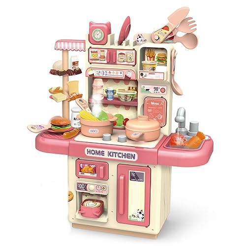Replay Kids Cozinha Bancada Infantil Forno e Fogão Completa Brinquedo Com Acessórios, Som, Luz, Fuma