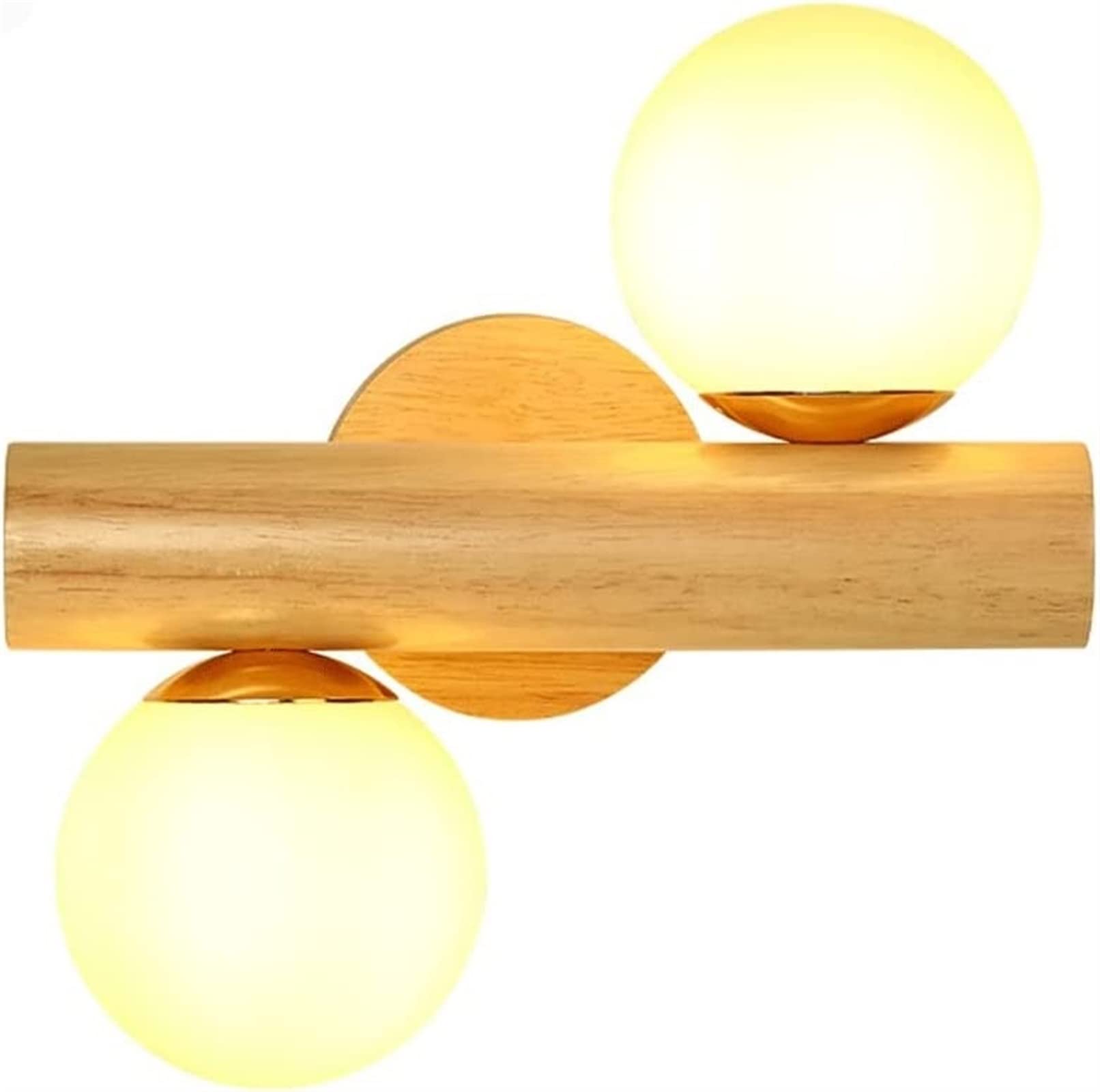 Aplique de pared madera LED giratorio con doble cabezal de lectura estilo japonés 8