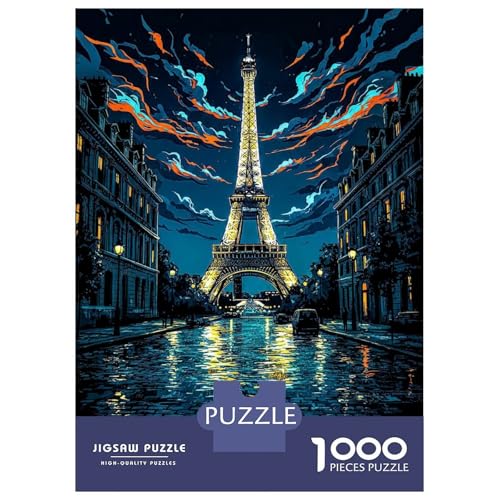 Rompecabezas De 1000 Piezas para Adolescentes Eiffel Tower at Night Rompecabezas Juego Familiar Pero Divertido Y Humorístico Cumpleaños 70x50cm/1000pcs