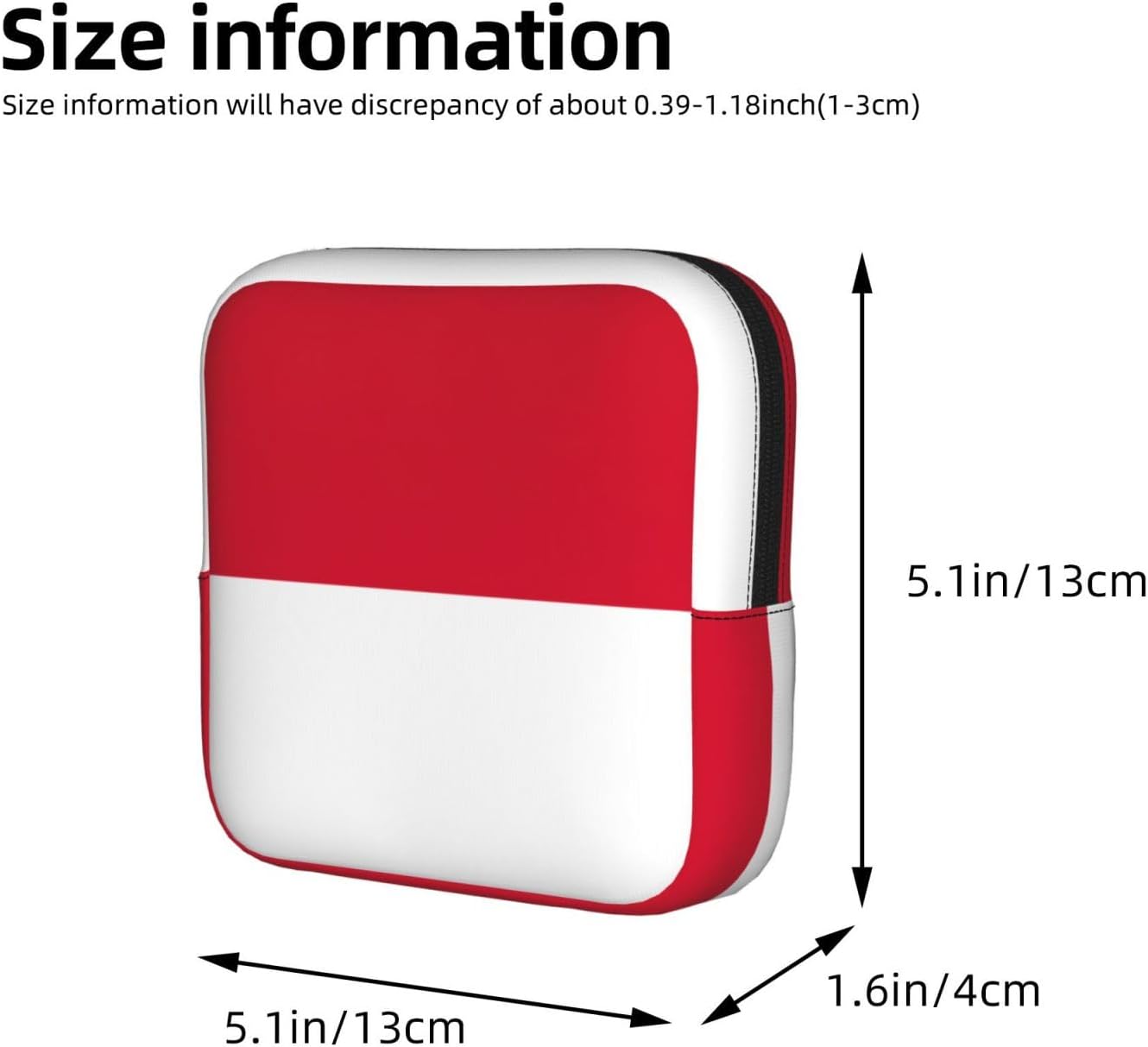 Flag Of Monaco Print Women Period Bag Sanitary Pouch Portable Pad Pouch Tampon Holder Small Zipper Pouch Storage Bag