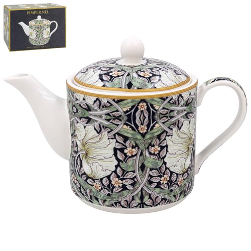 The Leonardo Collection William Morris Pimpernel Teapot for Kitchen | Lovely Kitchen Accessories for Home | Without Tea Strainer Tea Pot for Everyday Use | New Durable Tea Pots for Home & Office