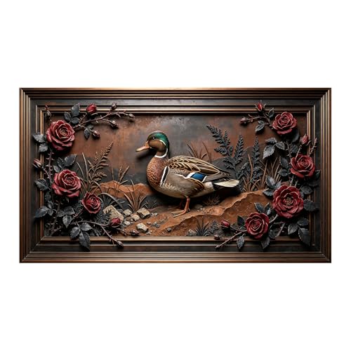 Sticker 3D canard rustique amovible pour habiller un mur vide sans percer