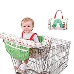 SWNY Shopping Cart Cover Cushion Shopping Trolley Seat Cover Mat For Baby Toddler Children High Chair Cover Seat Pad With Safety Belt Trolley Highchair Cover Portable Foldable Storage, White