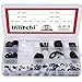 Hilitchi 420-Pcs [9 - Size] White/Black Nylon Insulating Flat Washers Gaskets Spacers Assortment Set - M2 M2.5 M3 M4 M5 M6 M8 M10 M12