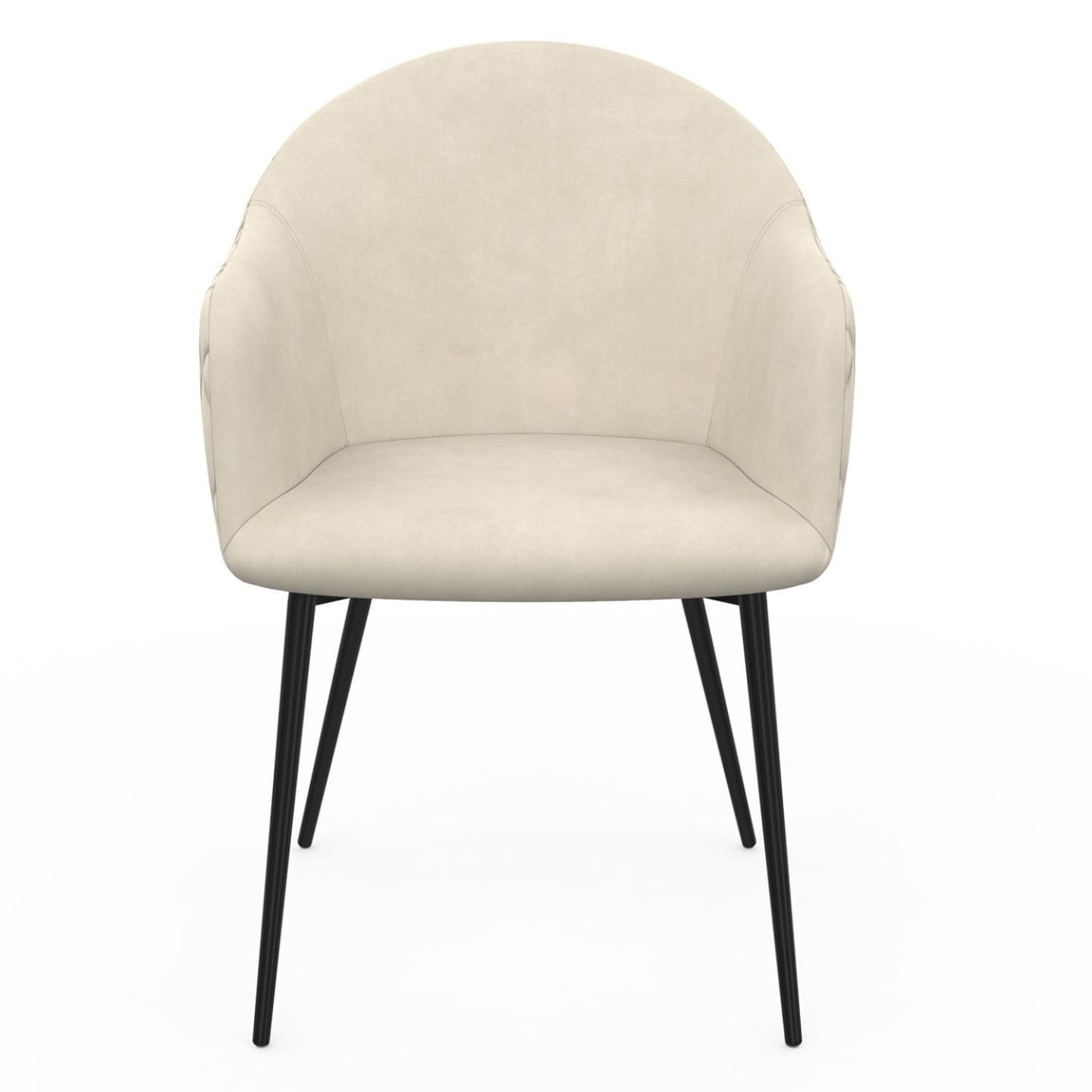 IDMarket – Juego de 2 sillas de comedor, sillones de mesa Moly de terciopelo gofrado, color beige