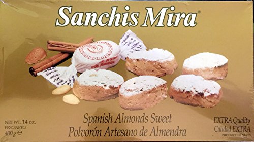 Sanchis Mira Spanish Almonds Sweet (Polvoron Artesano De Almendra) 14oz Single Box - Product of Spain