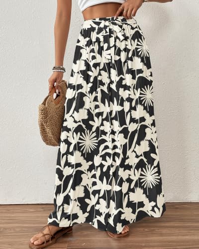 Image of Bsubseach Women Wide Leg Pants Floral Flowy Palazzo Pants