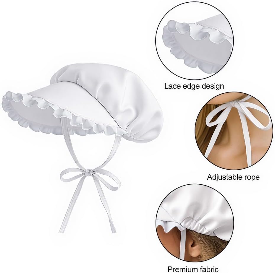 Womens Elegant Medieval Bonnet Hat for Christmas Cosplay Headwear - Image 6