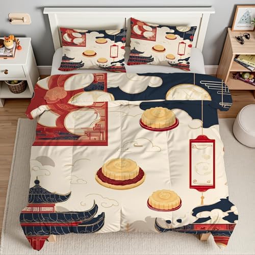 Housse de couette 90x190 style chinois en microfibre KG4934 - 3