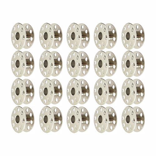 Lot de 20 bobines de fer pour machine à coudre, ne rouillent pas facilement, accessoires universels pour machine à coudre (21 mm x 9 mm)