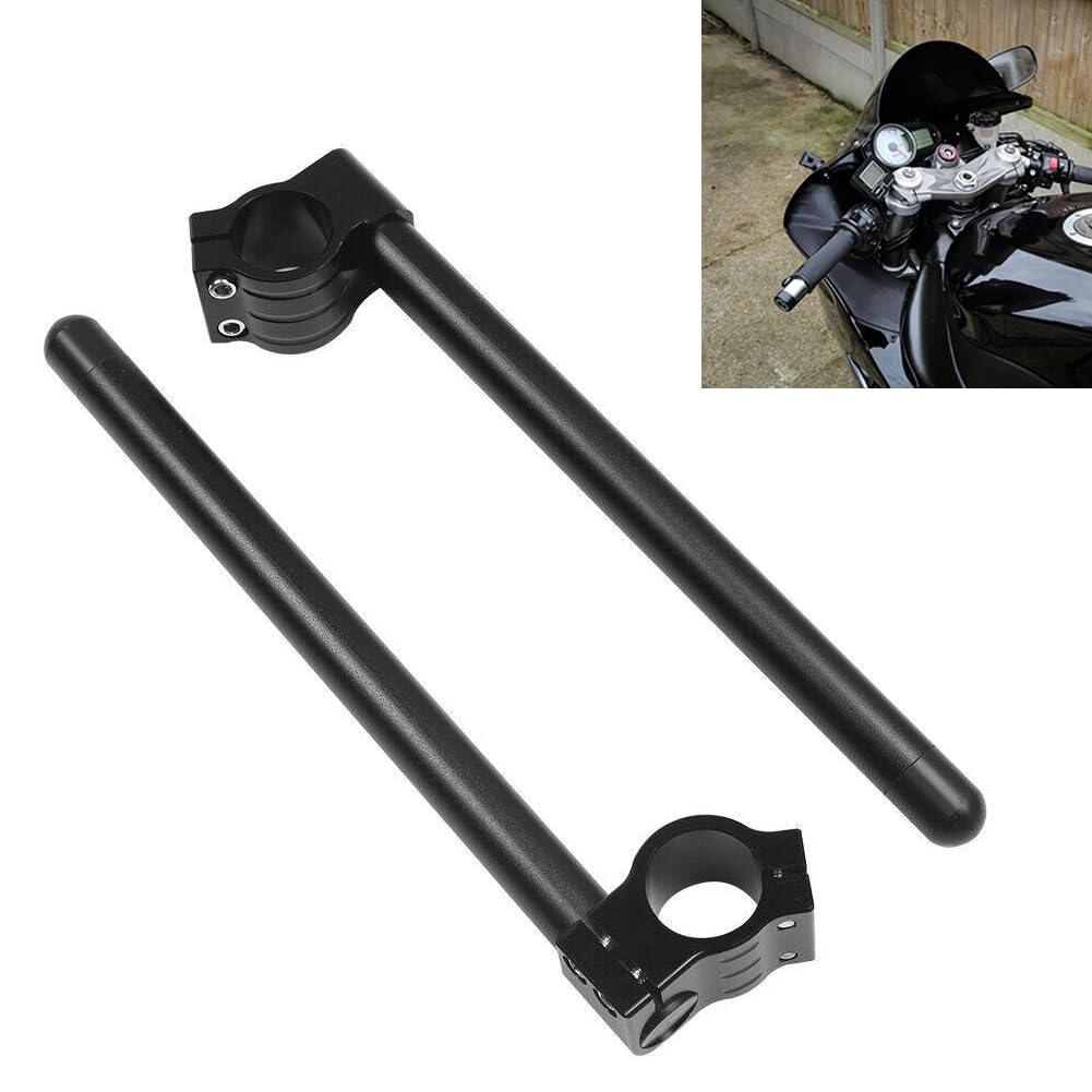 HIYOYO Motorcycle Clip-On 7/8'' Handlebars 33MM Fork Tube Handle Bar Universal for Cafe Racer Motorcycle Street Sport Bike