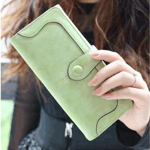 Fashionable Women's Long Wallet Fashion Phone Bag PU Leather Multi Card Carrying Bag(Black)3