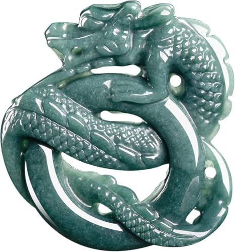 Pendentif dragon en jadéite naturelle au design creux et robuste