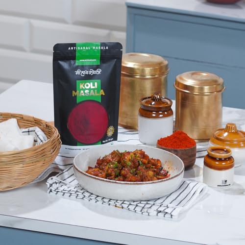Image of Mi Hi Koli - Authentic Koli Masala | 100% Natural | Artisanal Agri Koli Masala | Blended Spices Mix | No Added Preservatives & Colors | Masala Powder For Fish Fry /Curry, Chicken & Egg | 100 gm
