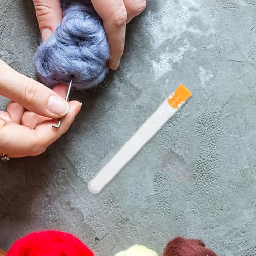 Image of 10Pcs Transparent Needle Storage Tubes Organizer for Sewing Cross Stitch Beads and Small Parts Portable Needle Holder with Colored Caps 4.33In