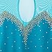 ZYDANC Blue,15_16Years,Leotard Figure Skating Dress Backless Skating Skirt Girls' Ice Skating Dresses Sleeveless Gymnastics Dancewear