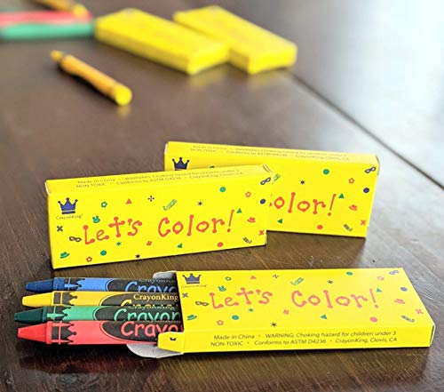 CrayonKing 50 Sets of 4-Packs in Box (200 total bulk Crayons) Restaurants, Party Favors, Birthdays, School Teachers & Kids Coloring Non-Toxic Crayons