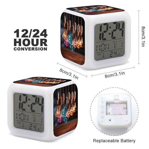 Reloj despertador de 7 colores con calendario multifuncional para regalar 3