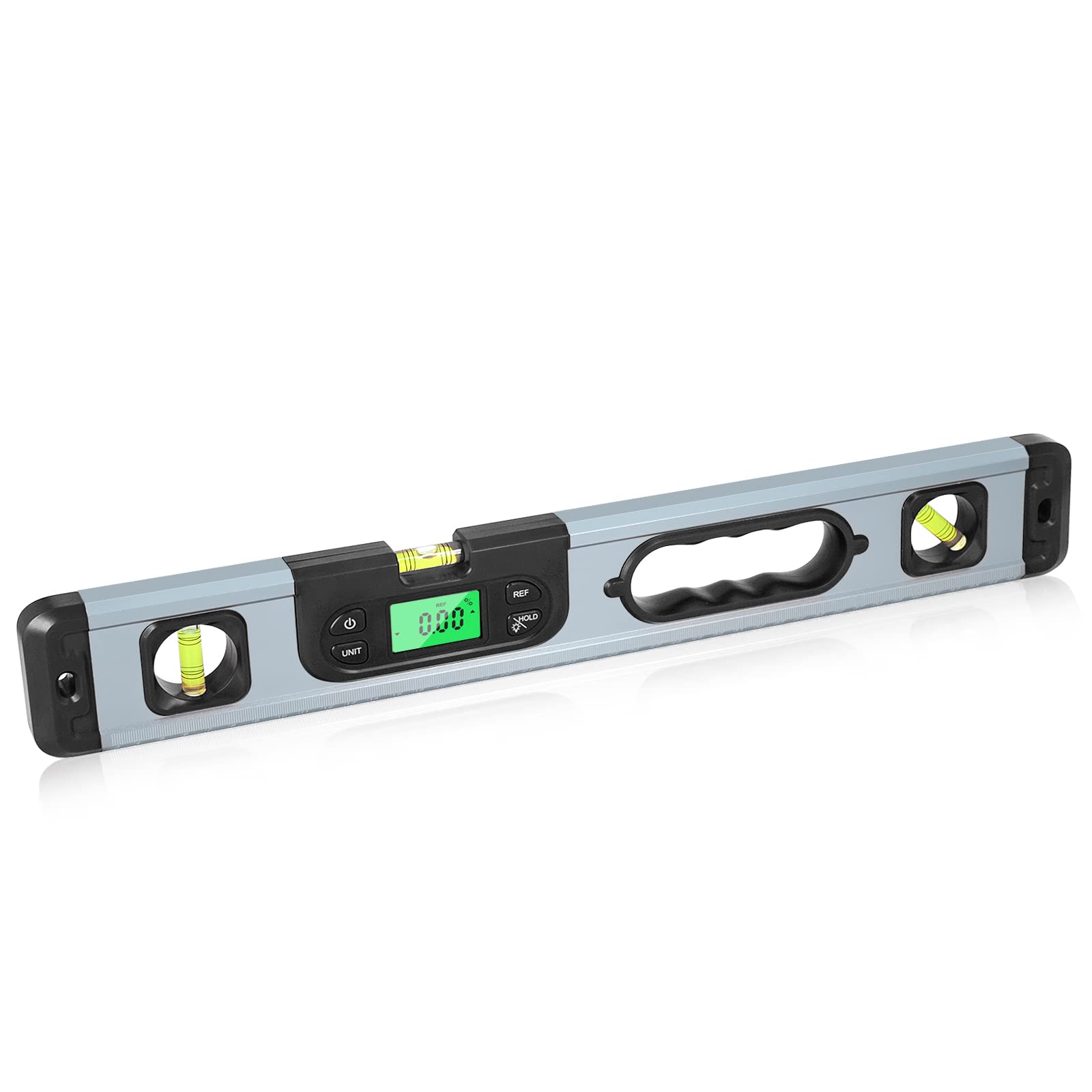 Livella Digitale con Display Retroilluminato - Misuratore di Angoli e Rapportatore con Livelle a Bolla per Costruzioni e Fai da Te