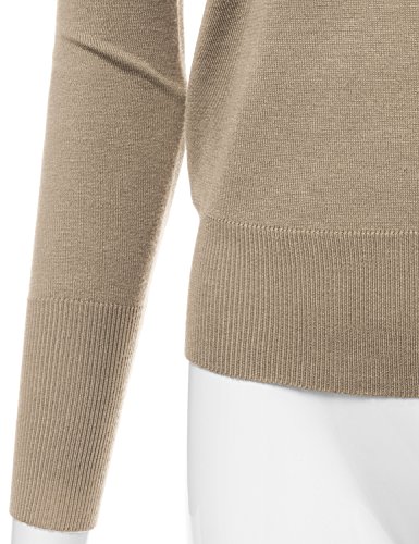 Image of Stretch Soft Knit Sweater Turtle Neck Long Sleeve Casual Lightweight Pullover Sweater for Womens with Plus Size