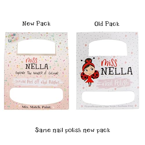Miniatura 9 de MISS NELLA Esmalte de uñas especial con purpurina para niños, paquete de 3 Poppy Fields (naranja), fiesta sorpresa (purpurina negra) y payaso de