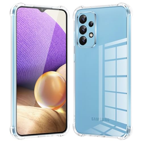 Tivkofk Clear Case for Samsung Galaxy A32 6.5-Inch Airbag Corners Shockproof Bumper Protective Phone Cover Non-Yellowing Anti-Scratch Transparent Case for Galaxy A32 5G