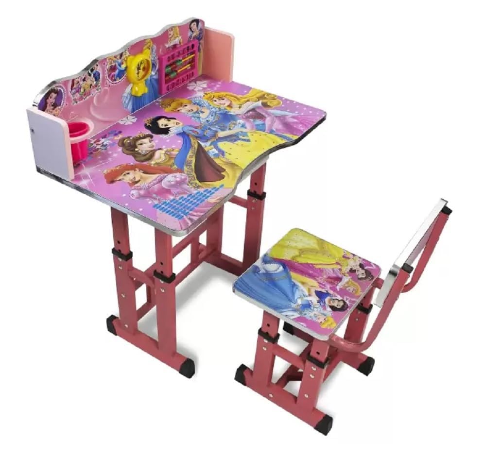 AHSAKA Multifunctional Study Table and Chair Set with Storage for Stationary | Suitable for 3 to 12 Years Age Pink-image-46