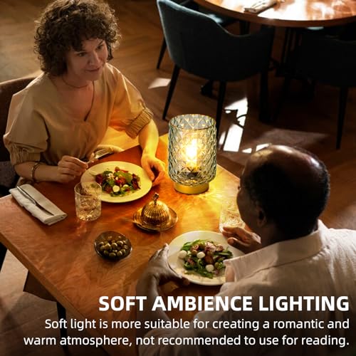 Battery Operated Desk Lamps Timer, 100% Authentic Design Ornamental LED Lamp, Cordless lamp for No Outlet Areas, Hand-drawn Diamond Sample, Glass Temper Gentle for Entryway, Bed room, Lavatory(Inexperienced) - Image 7