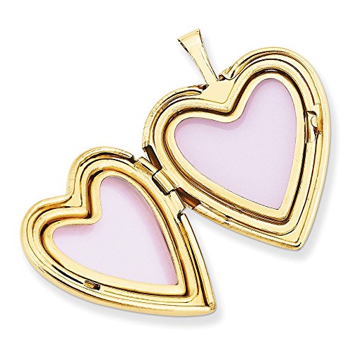 Diamond2Deal 14K Yellow Gold 20Mm Enamel Rose I Love You Heart Locket 2.82G For Women #TOP1
