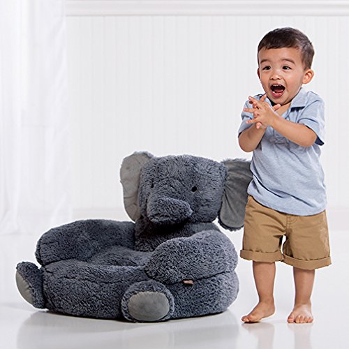 Trend Lab Elephant Toddler Chair Plush Character Kids Chair Comfy Furniture Pillow Chair for Boys and Girls, 21 x 19 x 19 inches - Thumbnail 6
