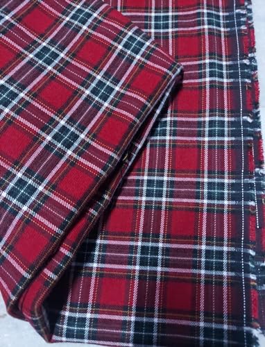 Image of UNSTITCHED WINTER COTSWOOL CHECK FABRIC Men's Shirt Long Kurta Women's Top Kurti,Length-1.70 meter,Width- 58 inch,FREE SIZE